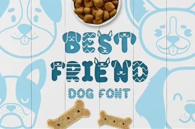 Best Friend - Dog font and clipart