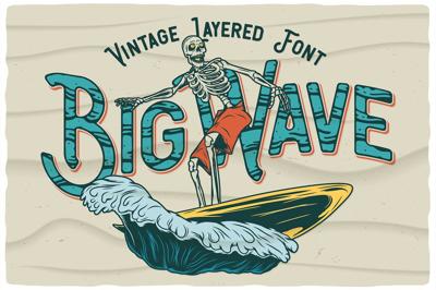 Big Wave Layered Font Free Download