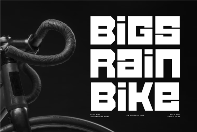 Bigsrain Bike - Blocky & Automotive Font