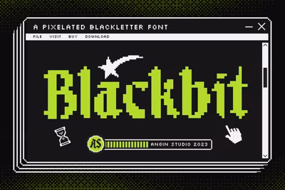 Blackbit Pixelated Blackletter Font Free Download