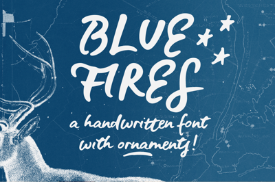 Blue Fires handwritten brush font Free Download
