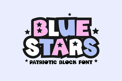 BLUE STARS 4th of July Star Font