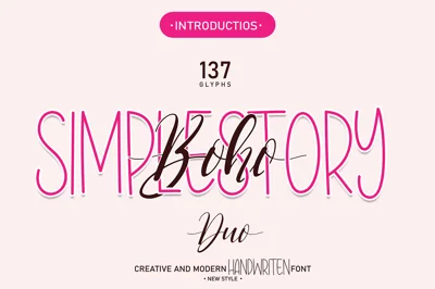 Boho Simplestory | Font Duo