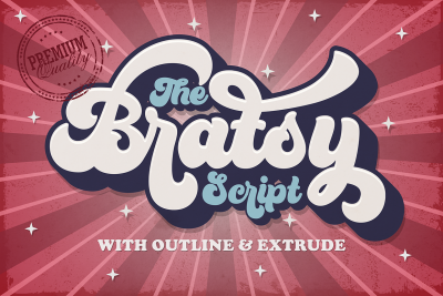 Bratsy Script - Layered Retro Font