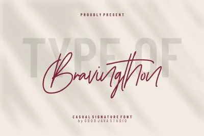 Bravingthon - Casual Signature Font