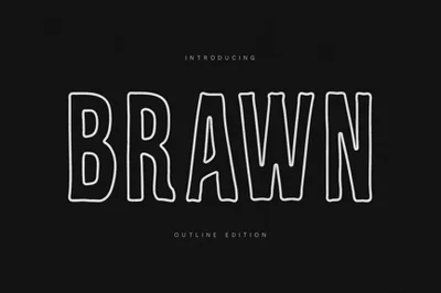 Brawn Outline – Hand Drawn Outline Display Font