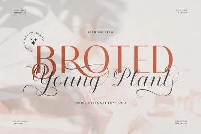 Broted Young Plant Font Duo
