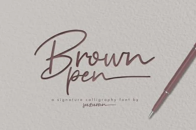 Brown Pen Script Font