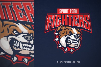 Bulldog Head Mascot Sport and Esport Logo
