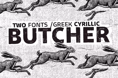 Butcher Fonts / Greek+Cyrillic -50% Free Download