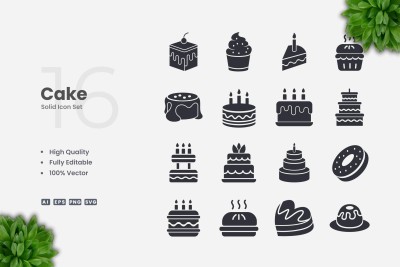 Cake Solid Icons