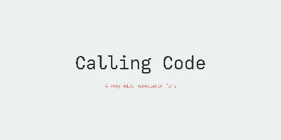 Calling Code Font