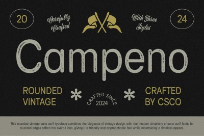 Campeno Rounded Vintage Font