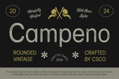 Campeno Rounded Vintage Font