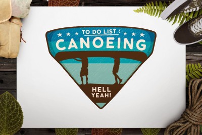 Canoe Sports Logo / Retro Camping Badge / Patch