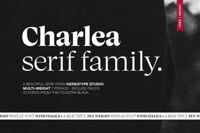 Charlea Serif Family (20 Fonts)