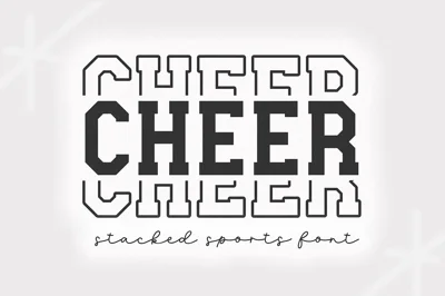 Cheer | Varsity Stacked Font
