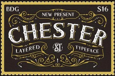 Chester | Display Layered Serif Font