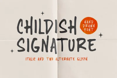 Childish signature font