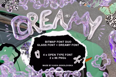 Chrome + Transparent Glass SVG Fonts Free Download