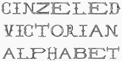 Cinzeled Victorian Alphabet Font