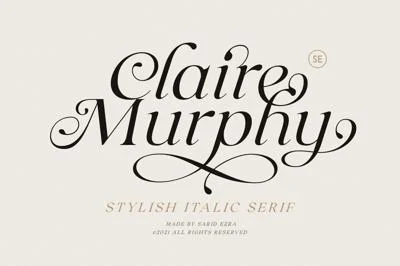 Claire Murphy - Stylish Italic Serif Font