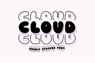 CLOUD STACKED Retro Bubbly Font