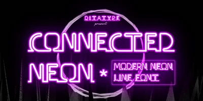 Connected Neon Font