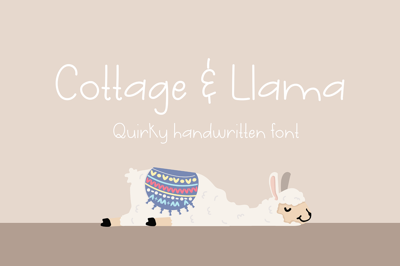 Cottage & Llama Quirky Handwriting Free Download