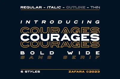 COURAGES - Bold Wide Sans Serif Font