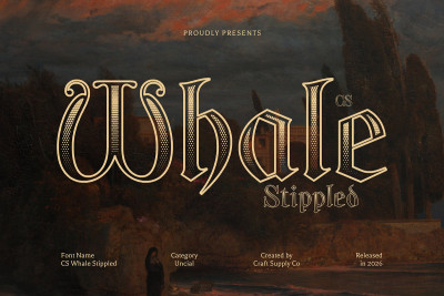 CS Whale Stippled Font