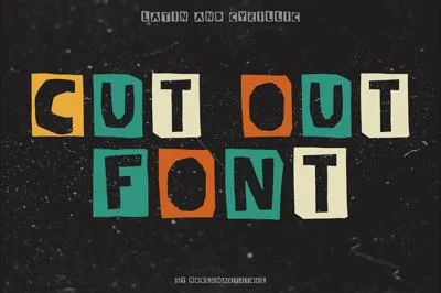 CUT OUT FONT Paper Cut Handmade