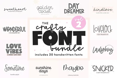 Cute Font Bundle | 30 Fonts