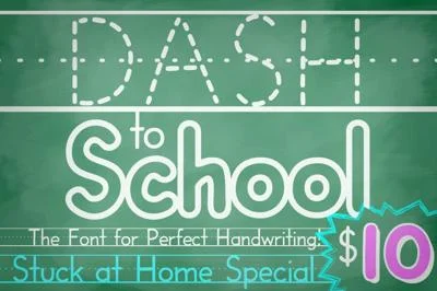 Dash to School - a handwriting font