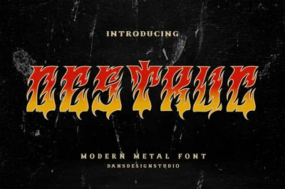 Destruc Modern Metal Font