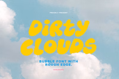 Dirty Clouds - Rough Bubble Font Free Download