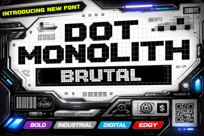 Dot Monolith Brutal Font