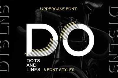 Dots Lines. Display font, 8 styles.
