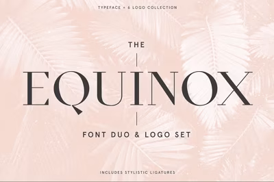 Equinox Stylish Font duo & logo set Free Download