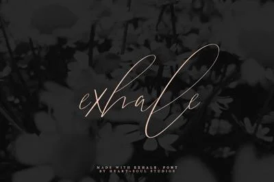 exhale. | calligraphy script font