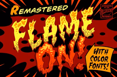 Flame On - firey comic FX color font Free Download