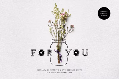 For You! Decorative & Colored Fonts Free Download