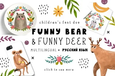 Funnybear & Funnydeer - Duo Font Free Download