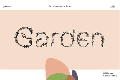 Garden|floral romantic font