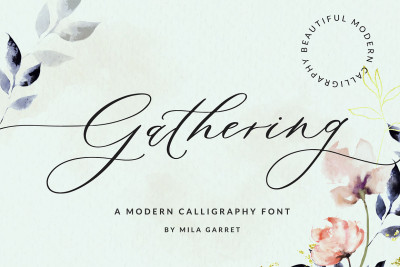 Gathering Calligraphy Wedding Script Font