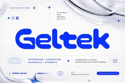 Geltek Y2K Bubble Display Font