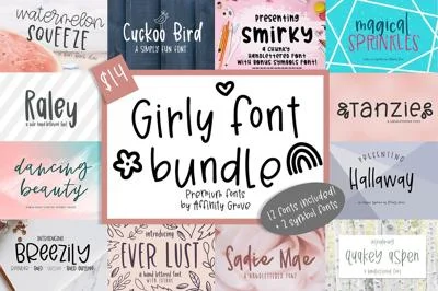 Girly Font Bundle