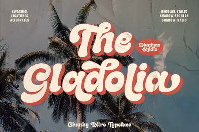 Gladolia - Chunky Groovy Font Free Download