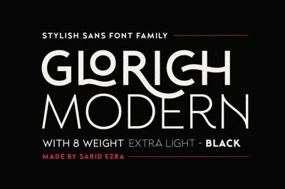 Glorich - Stylish Sans (8 FONTS)