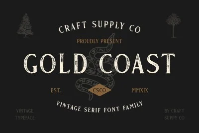 Gold Coast - Vintage Serif + Extras Font